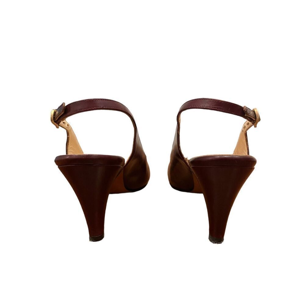 Vintage Salvatore Ferragamo Cesvan Burgundy‎ Wine Colored Slingback Heel Size 6 - Picture 8 of 9